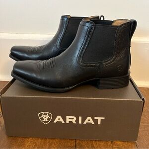 ARIAT Booker Ultra Square Toe Western Boot Black Men’s 10 D Ankle 6” Cowboy NIB